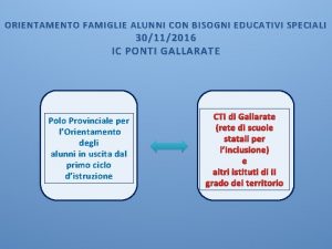 ORIENTAMENTO FAMIGLIE ALUNNI CON BISOGNI EDUCATIVI SPECIALI 30112016