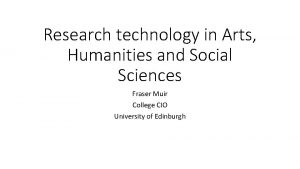 Research technology in Arts Humanities and Social Sciences