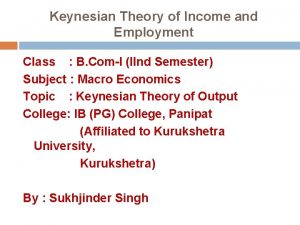 Explain the keynesian theory of employment