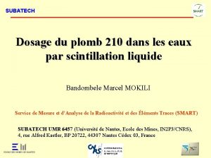 SUBATECH Dosage du plomb 210 dans les eaux