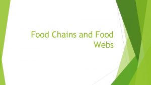 Food Chains and Food Webs Ecosystems Ecosystems A