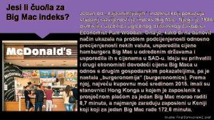 Jesi li uola za Big Mac indeks Jedan