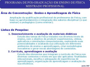 PROGRAMA DE PSGRADUAO EM ENSINO DE FSICA MESTRADO