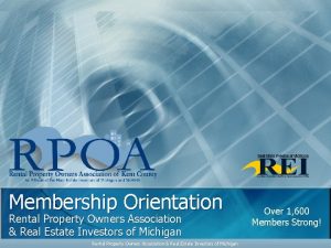 Membership Orientation Rental Property Owners Association Real Estate