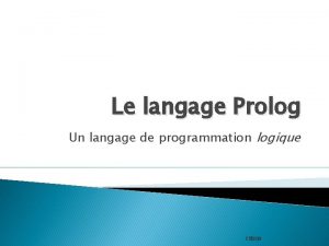 Prolog langage