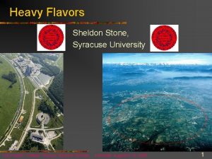 Heavy Flavors Sheldon Stone Syracuse University The Hadron