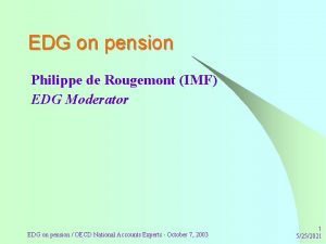 EDG on pension Philippe de Rougemont IMF EDG