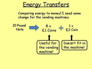 Make an analogy comparing energy and money