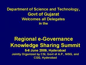 Department of Science and Technology Govt of Gujarat