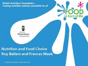 British Nutrition Foundation making nutrition science accessible to