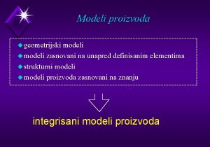 Modeli proizvoda u geometrijski modeli u modeli zasnovani