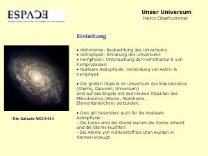 Unser Universum Heinz Oberhummer Einleitung Astronomie Beobachtung des