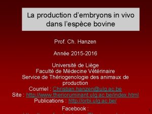 La production dembryons in vivo dans lespce bovine