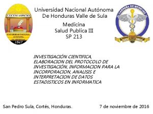 Universidad Nacional Autnoma De Honduras Valle de Sula