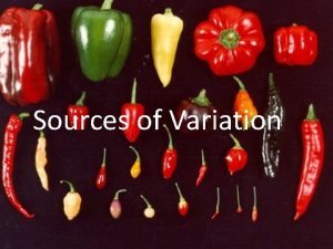 Sources of Variation What is variation Variation refers