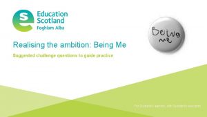 Realising the ambition: being me