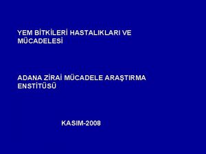 YEM BTKLER HASTALIKLARI VE MCADELES ADANA ZRA MCADELE