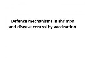 Defence mechanisms in shrimps and disease control by