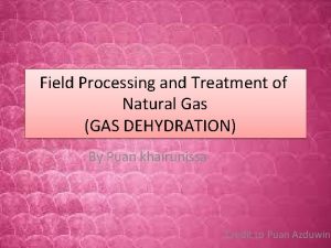 Field Processing and Treatment of Natural Gas GAS