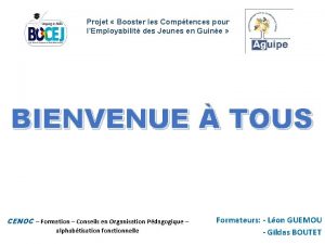 Projet Booster les Comptences pour lEmployabilit des Jeunes