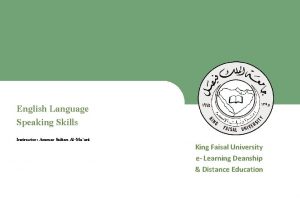 English Language Speaking Skills Instructor Ammar Sultan AlMaani