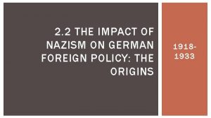 2 2 THE IMPACT OF NAZISM ON GERMAN