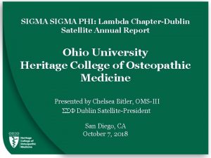 SIGMA PHI Lambda ChapterDublin Satellite Annual Report Ohio