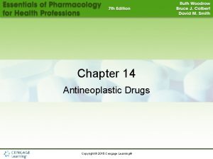 Chapter 14 Antineoplastic Drugs Copyright 2015 Cengage Learning
