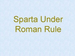 Sparta under roman rule