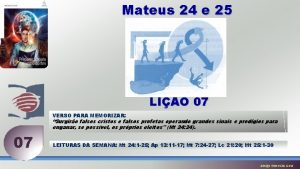 Mateus 24 e 25 LIO 07 VERSO PARA