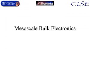 Mesoscale Bulk Electronics Beyond the MOSFET Mesoscale An