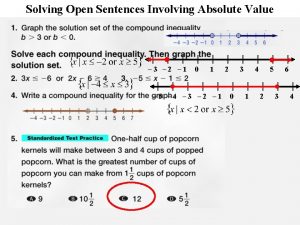 Solving open sentences involving absolute value