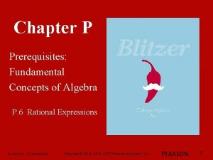 Chapter P Prerequisites Fundamental Concepts of Algebra P