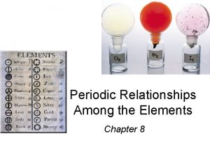 Periodic Relationships Among the Elements Chapter 8 When