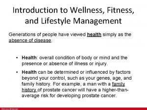 Introduction to wellness and fitness