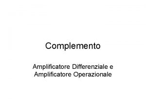 Amplificatore operazionale differenziale