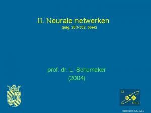 II Neurale netwerken pag 283 302 boek prof