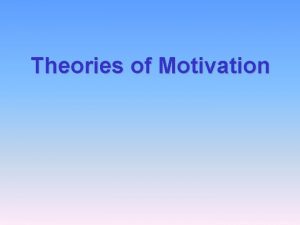 Theories of Motivation Abraham Maslow defined human needs