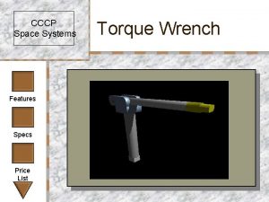 CCCP Space Systems Torque Wrench Features Specs Price