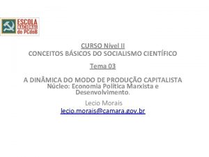 CURSO Nvel II CONCEITOS BSICOS DO SOCIALISMO CIENTFICO