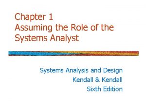 Chapter 1 Assuming the Role of the Systems