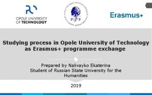 Opole university of technology erasmus