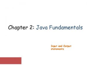 Java input and output statements