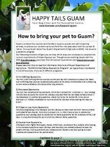 HAPPY TAILS GUAM Your Dog Sitter and Pet