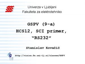 Univerza v Ljubljani Fakulteta za elektrotehniko GSPV 9