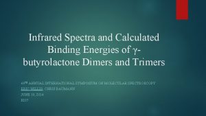 Infrared Spectra and Calculated Binding Energies of butyrolactone