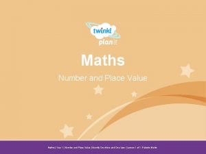 Maths Number and Place Value Year One Maths