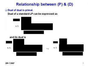 Relationship between P D q Dual of dual