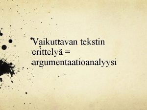 Argumentaation erittely