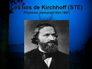 Les lois de Kirchhoff STE Physicien allemand 1824